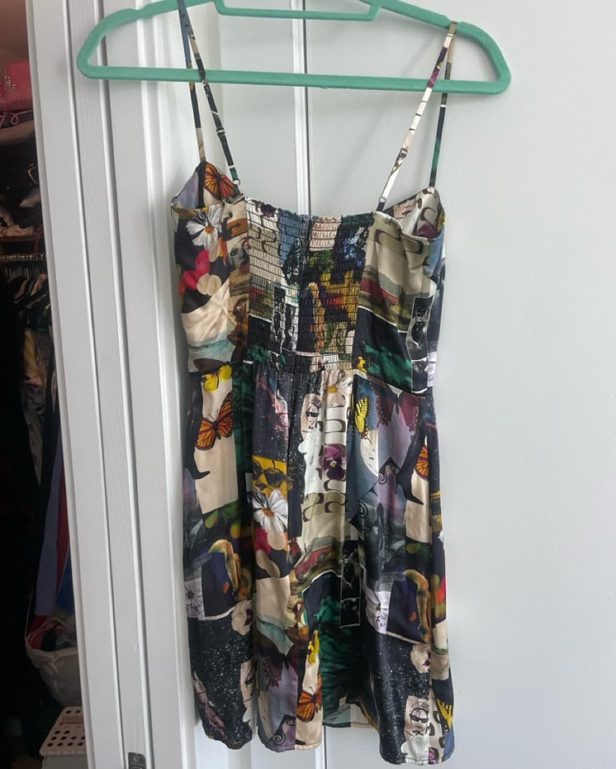 Reformation Silk Mini Dress - 70s Print - Image 2