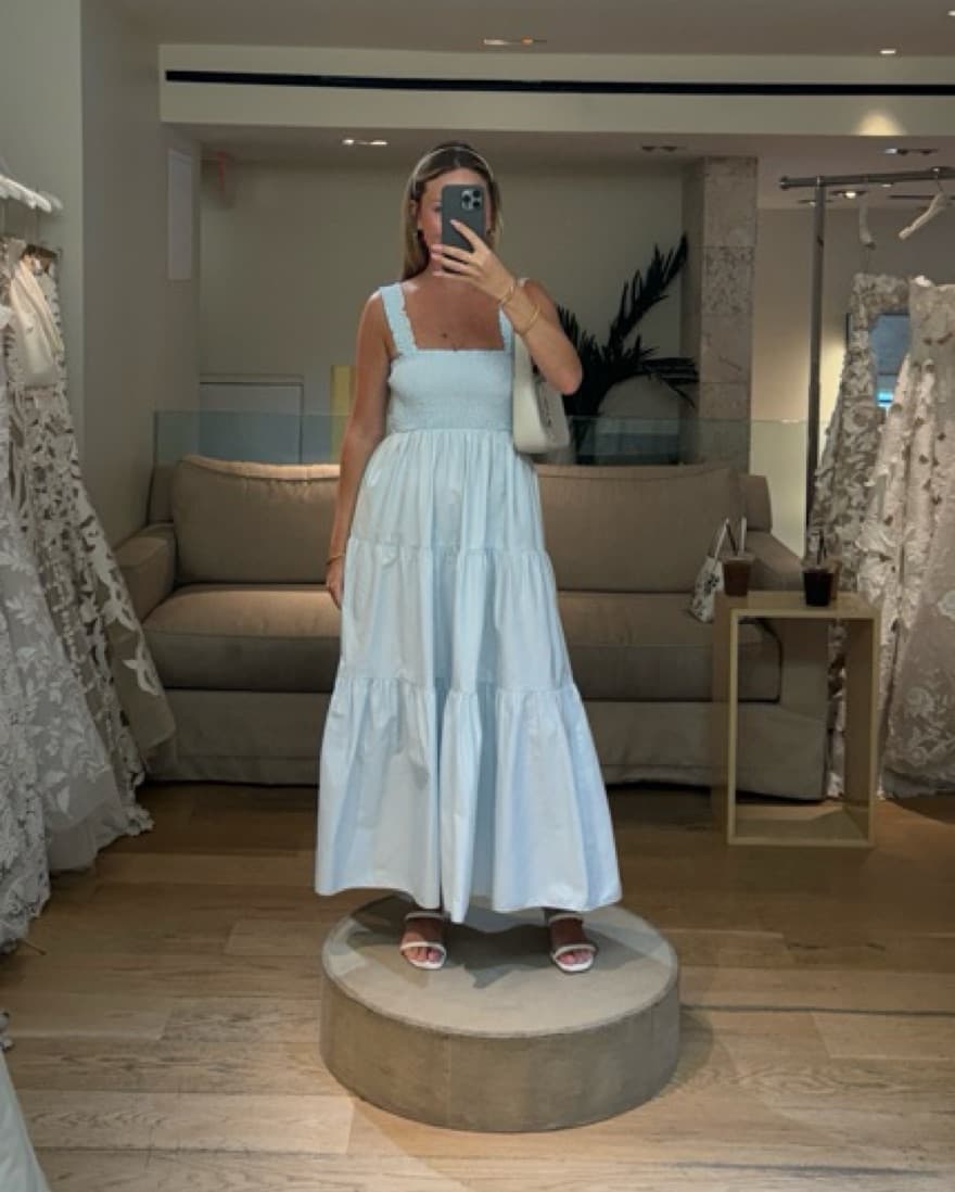 Zara Baby Blue Cinched Maxi Dress  - Image 1