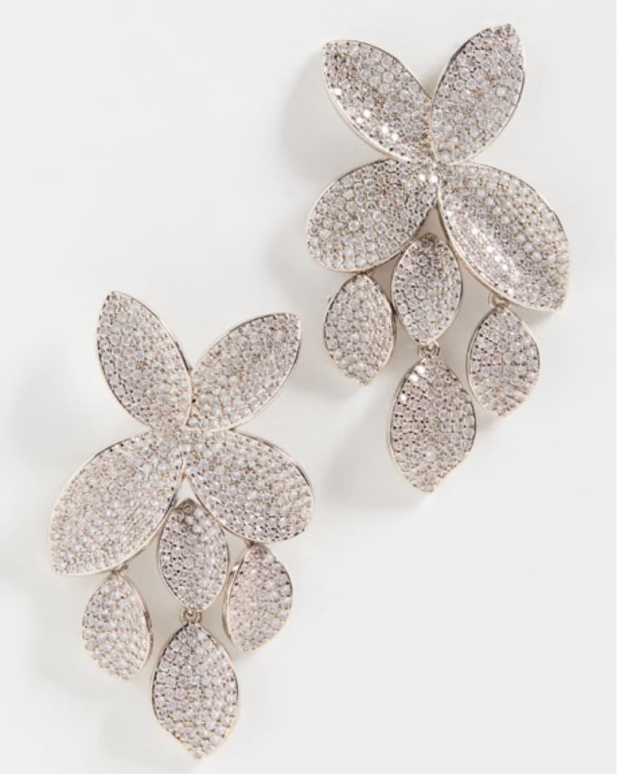 Shashi Pave Flower Drop Earrings - Image 1