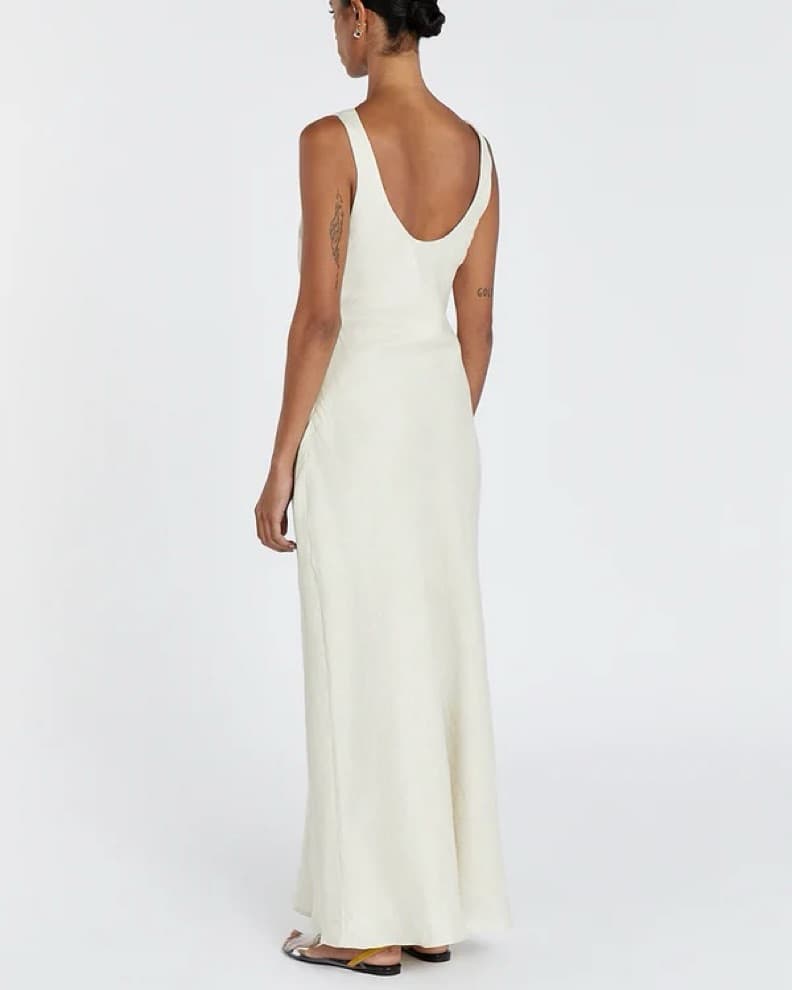 CARLA PUTTY LINEN COWL MAXI DRESS - Image 2