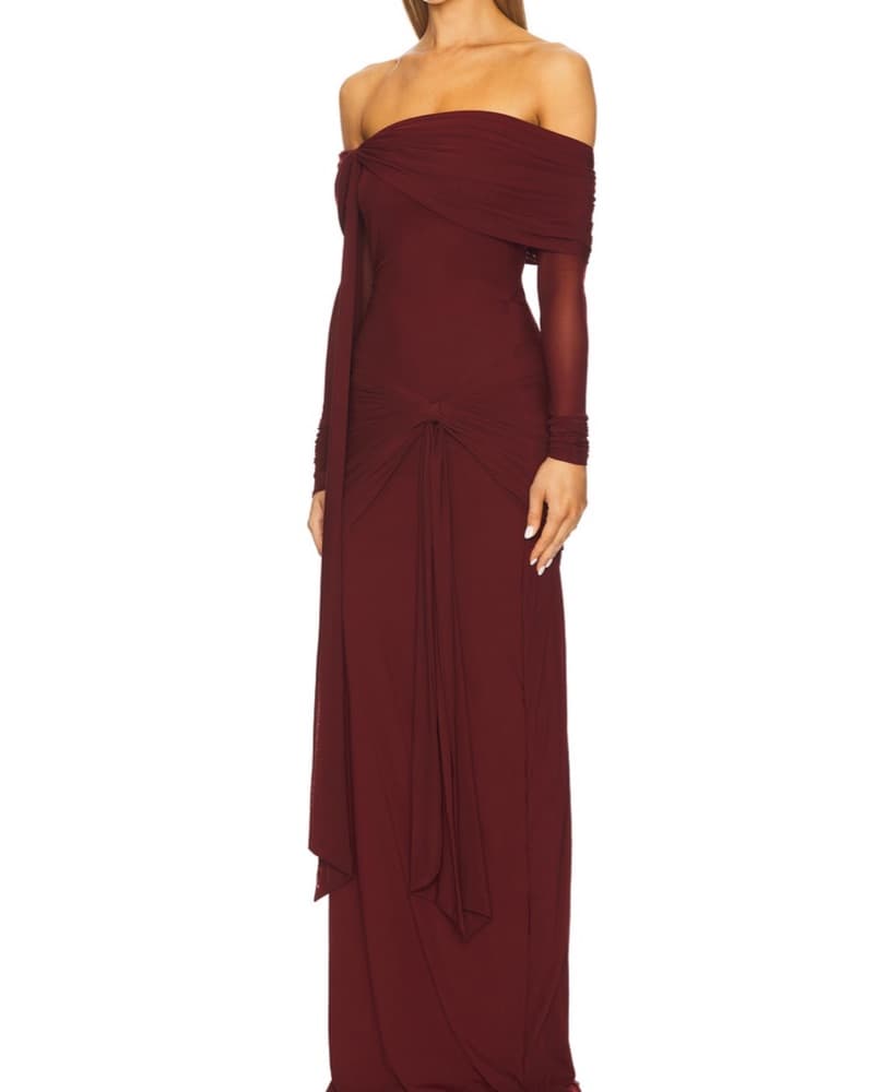 Heloise Dress in Burgundy - Image 2