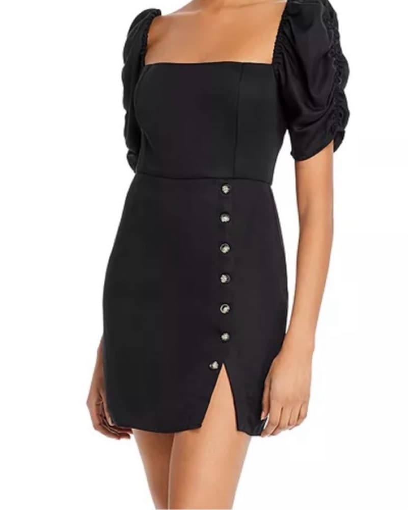 Puff-Sleeve Mini Dress - Image 3