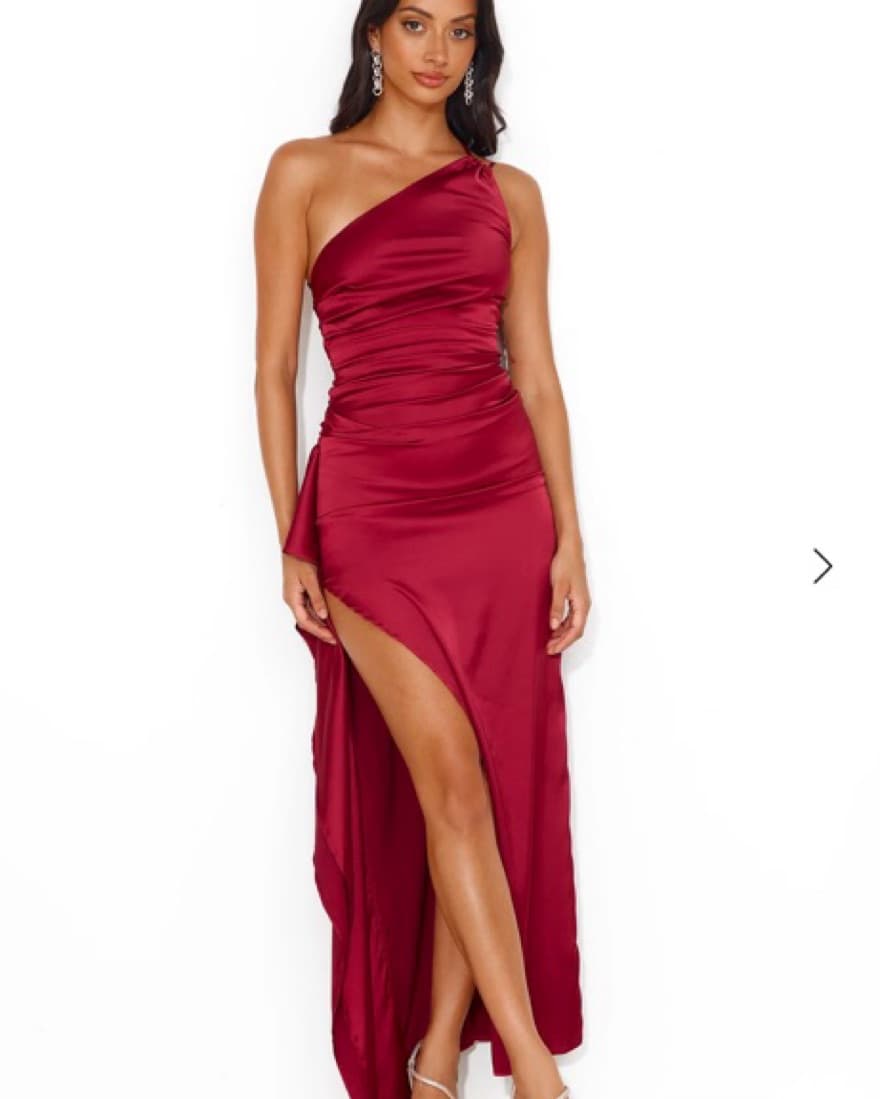  One Shoulder Satin Maxi Dress - Image 1