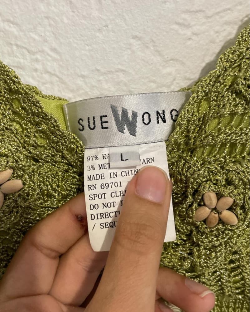 Sue Wong Crochet Knee-Length Dress - Image 3