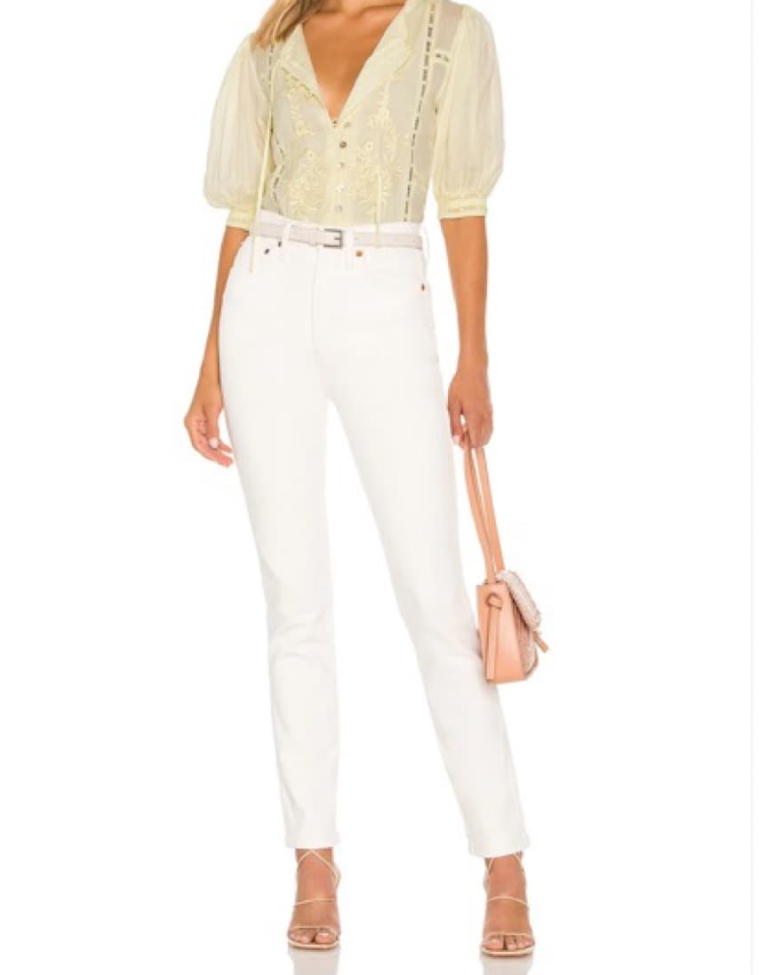 Light Yellow Embroidered Top  - Image 1