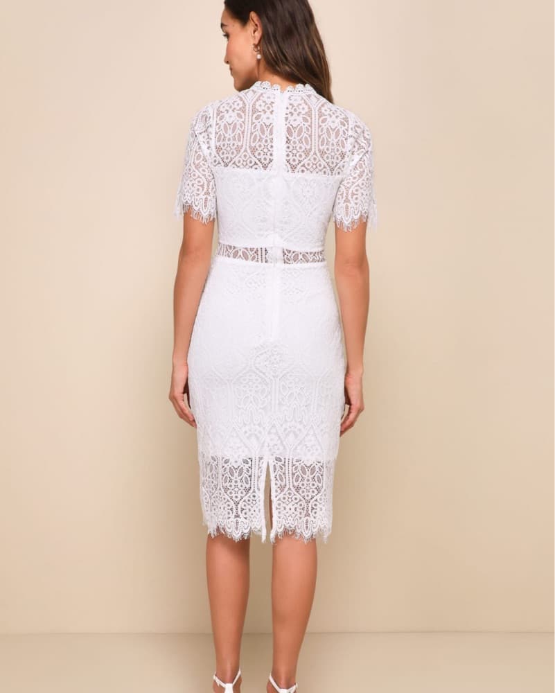 Peacock Overlay Cocktail Dress - Image 2