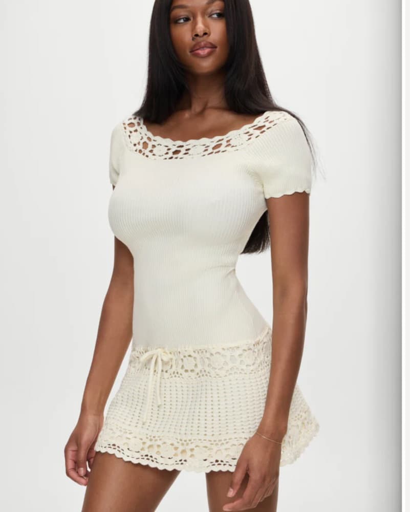 frankies bikinis crochet mini dress - Image 1