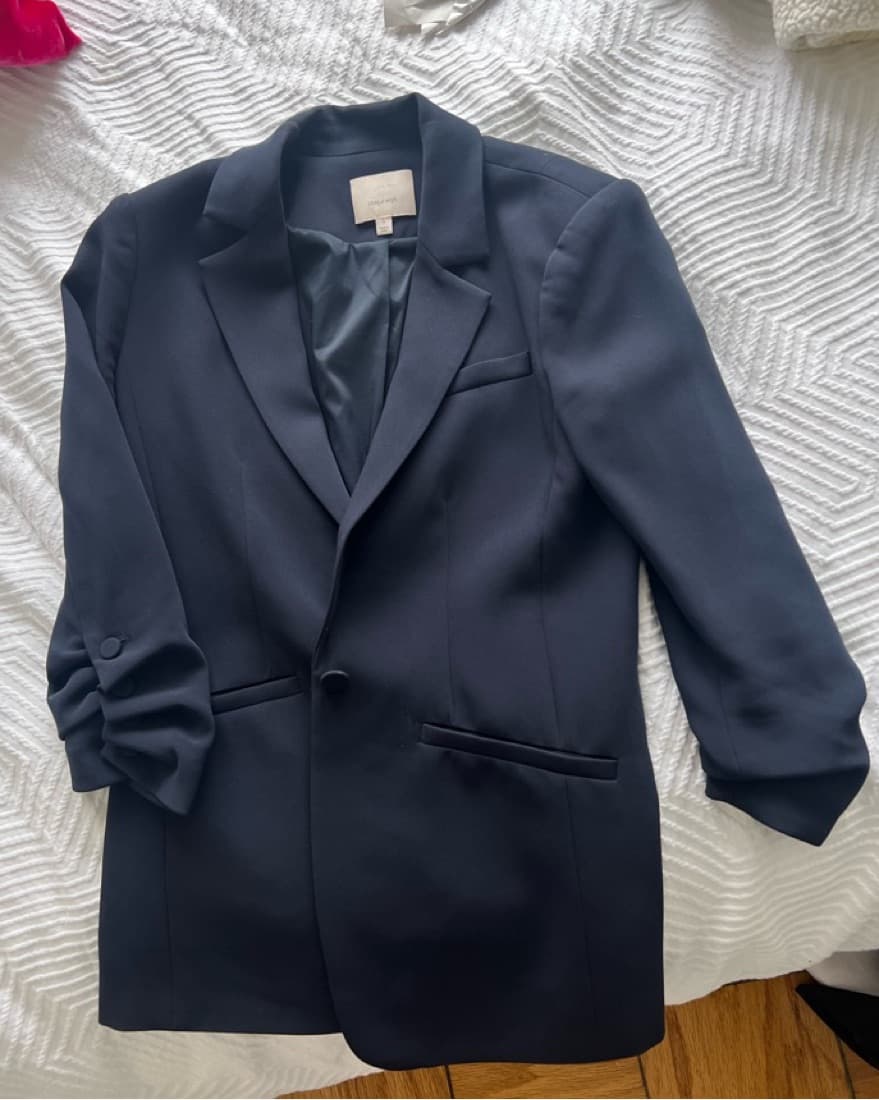 Cinq A Sept Navy Crepe Blazer  - Image 2