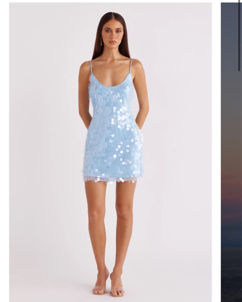 Blue Mini Sequin dress - Image 2
