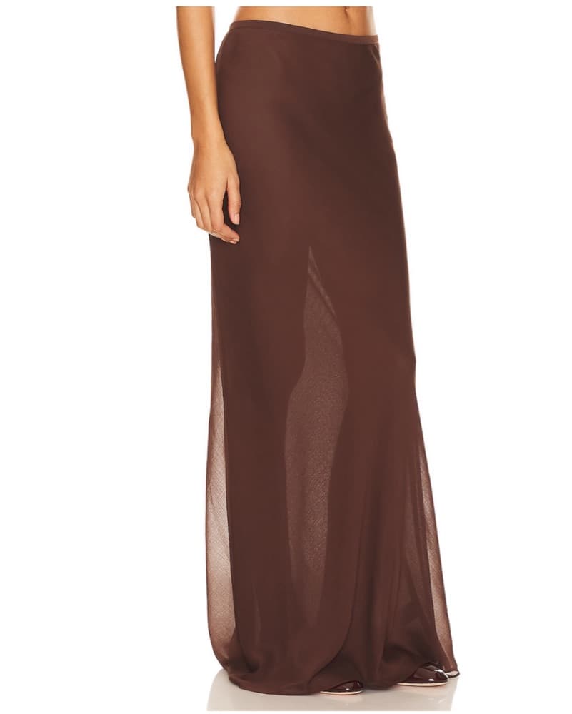 LIONESS Endless Maxi Skirt (Brown Sheer) - Image 4