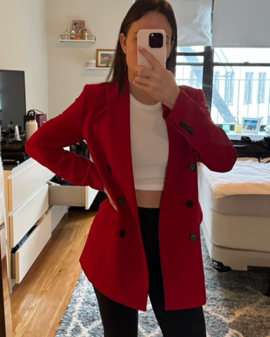 Red Oversized  Zara Blazer - Image 1