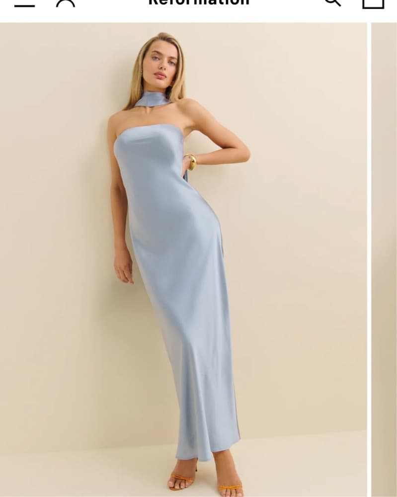 Reformation Oren Dress In Light Blue - Image 1