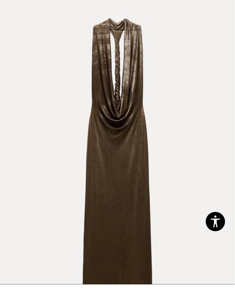 Stunning Gold Metallic Draped Dress - Image 3