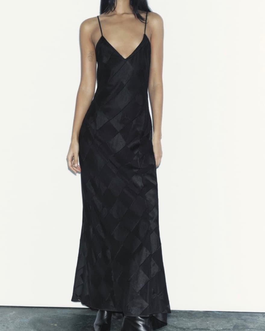 Long Black Slip Dress - Image 1