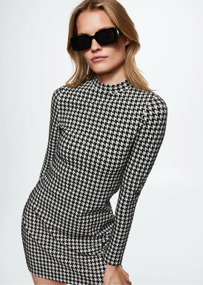 Jacquard Houndstooth Mini Dress - Image 3