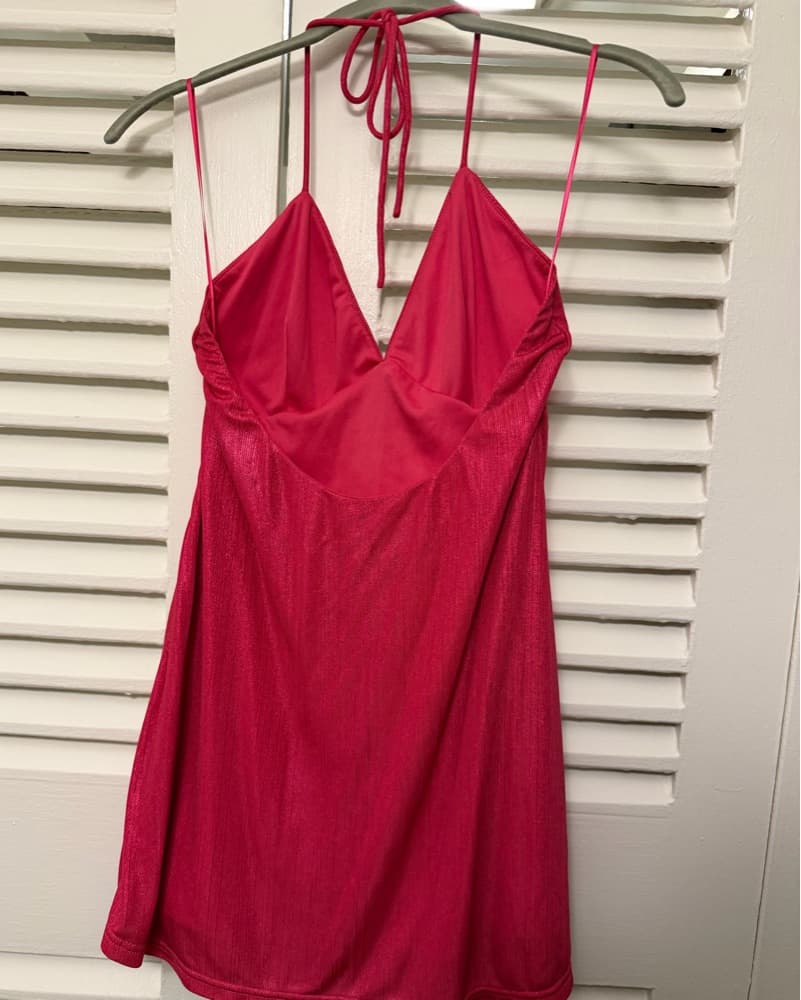 Pink Revolve Halter Shimmer Dress - Image 4