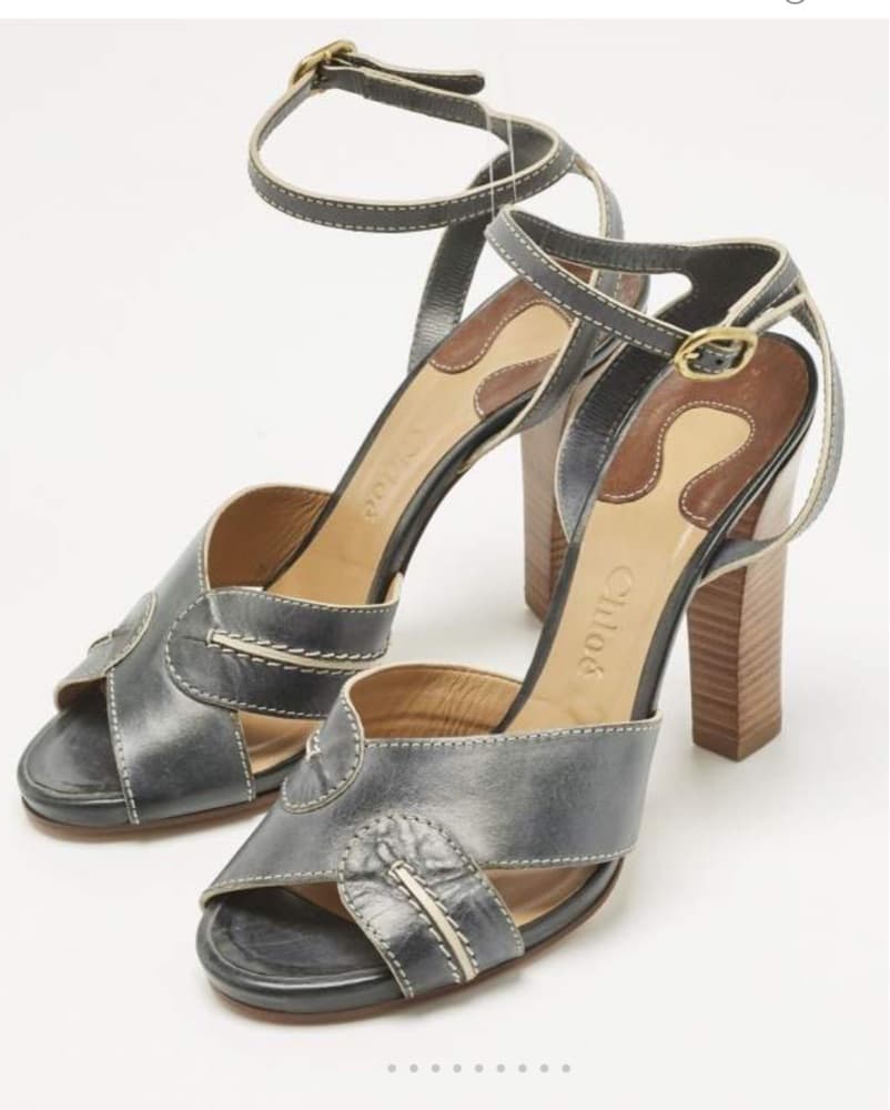 Chloé Leather Ankle Strap Sandals - Image 2