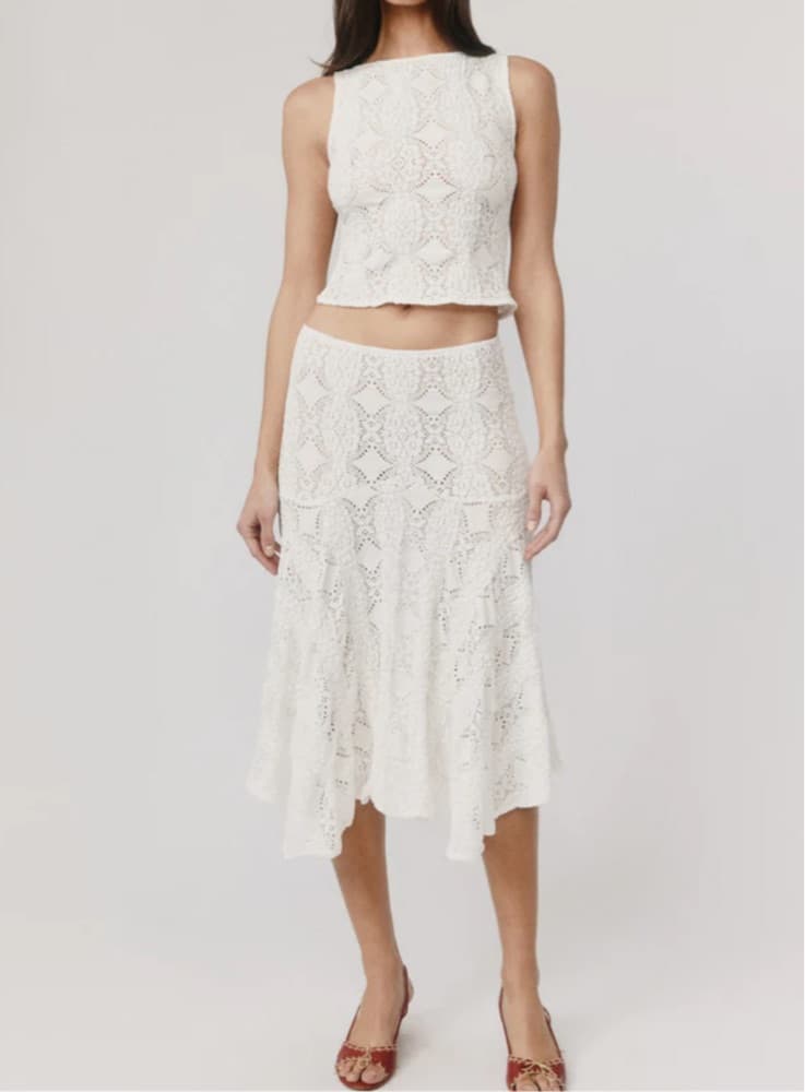 With Jean Maeve Top And Midi Skirt White - Image 1