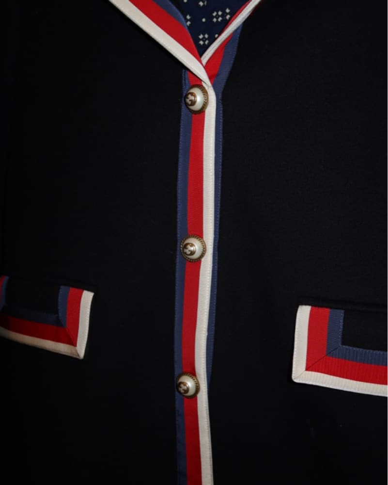 GUCCI Wool Coat Multicolour Trim - Image 5