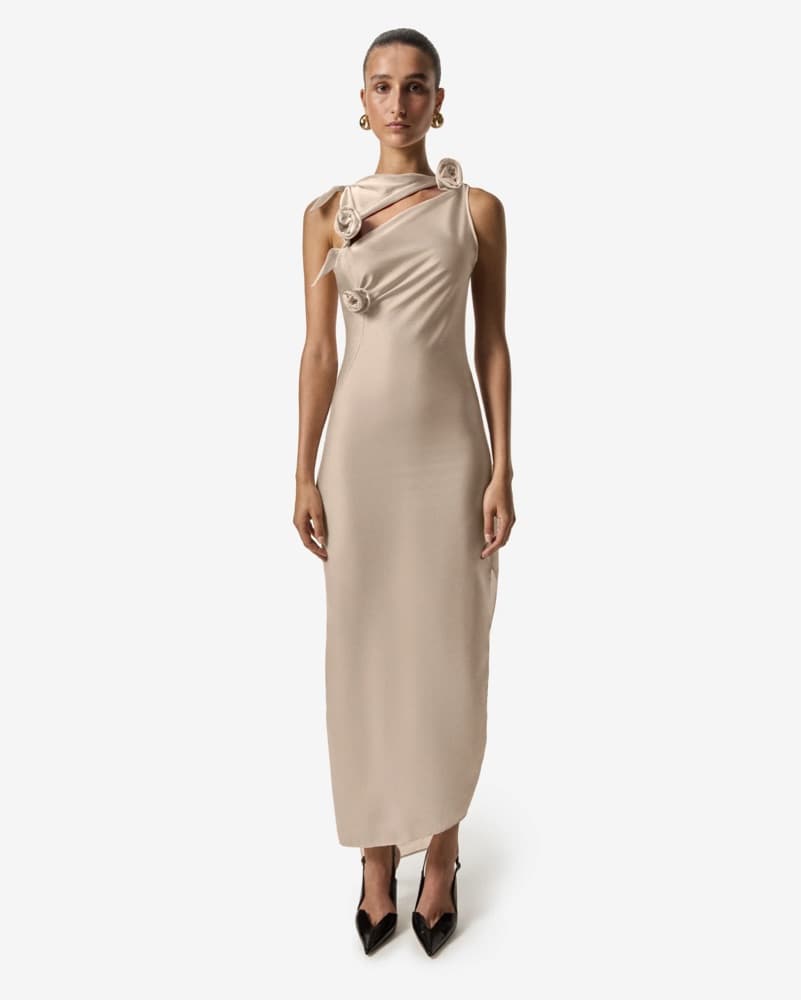 Coperni - Asymmetric Flower Gown Beige - Image 1