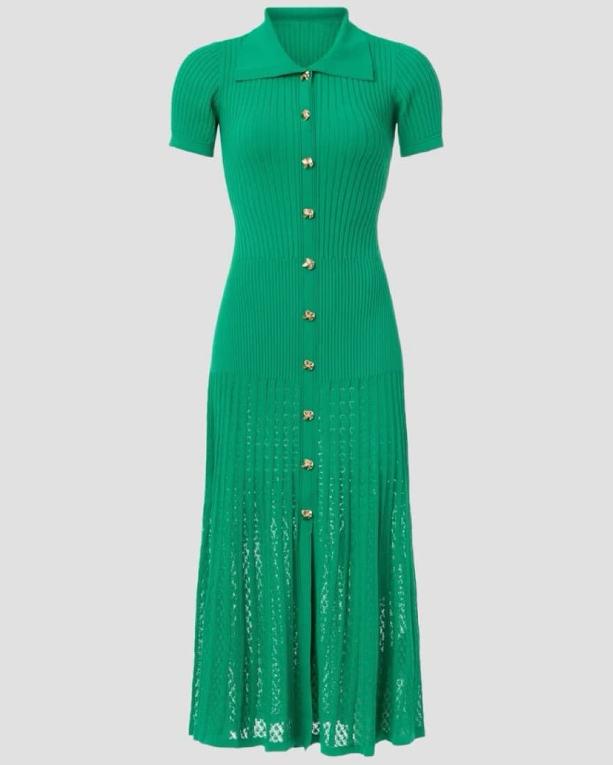 Green Sandro Midi Dress - Image 3