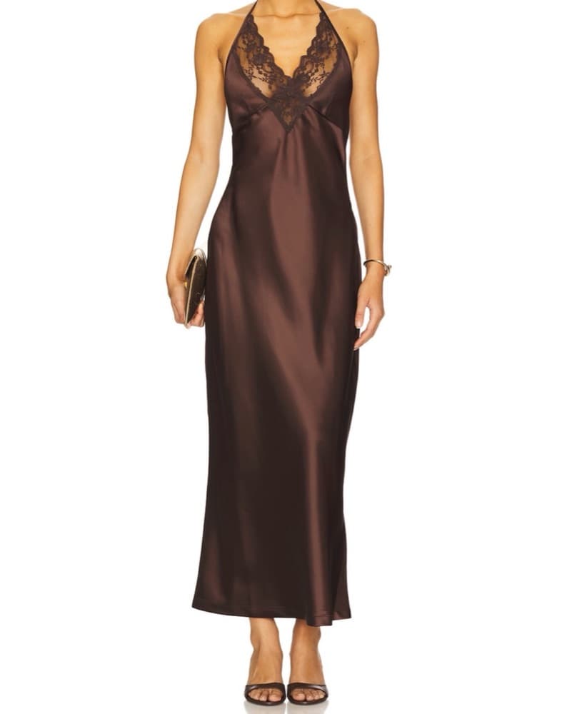 Elegant Satin Midi Dress - Image 1