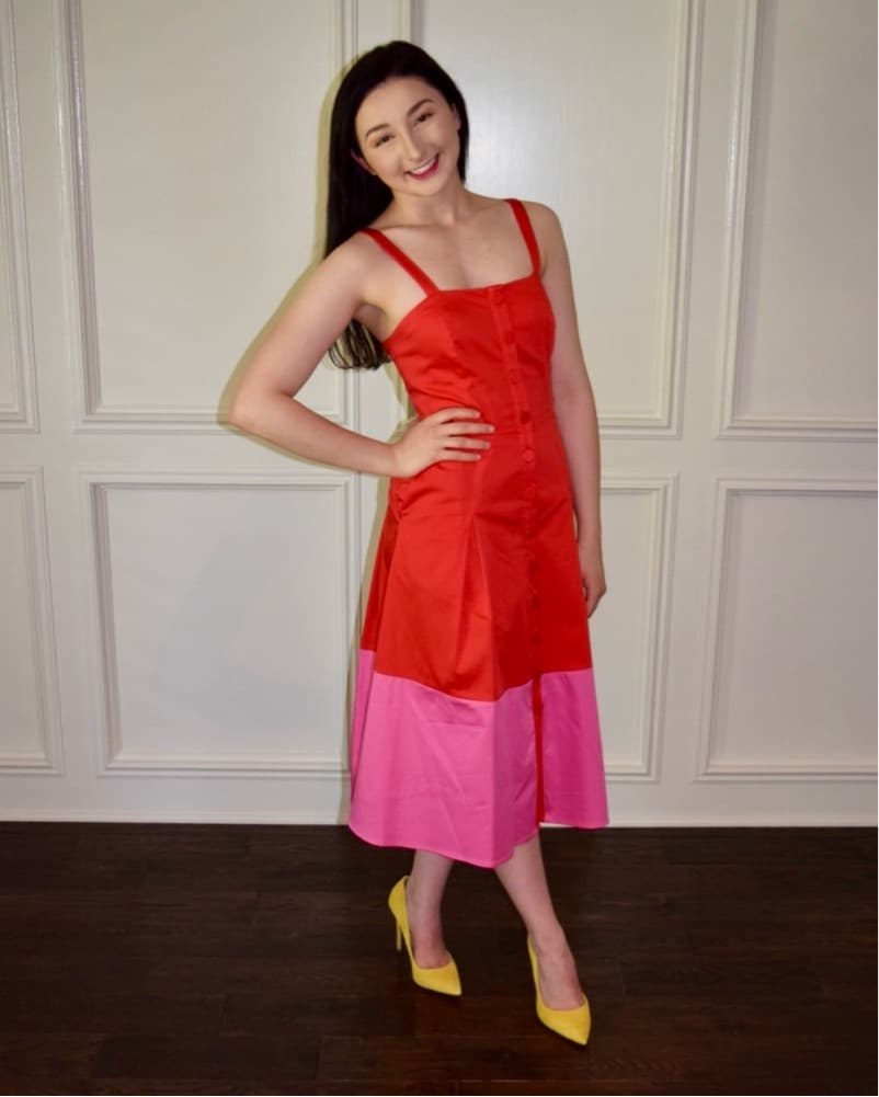 Gianni Bini Colorblock Button Midi Dress - Image 2