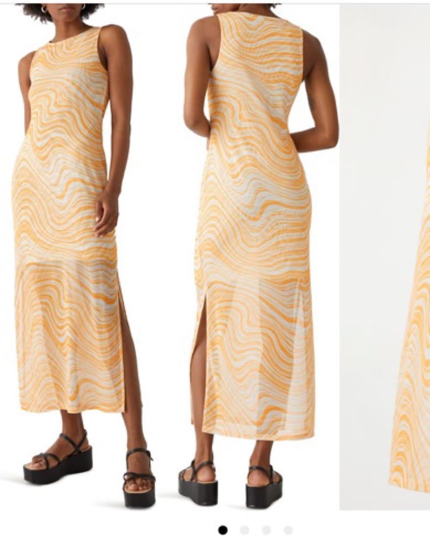 & Other Stories Wavy Print Mesh Dress  - Image 1