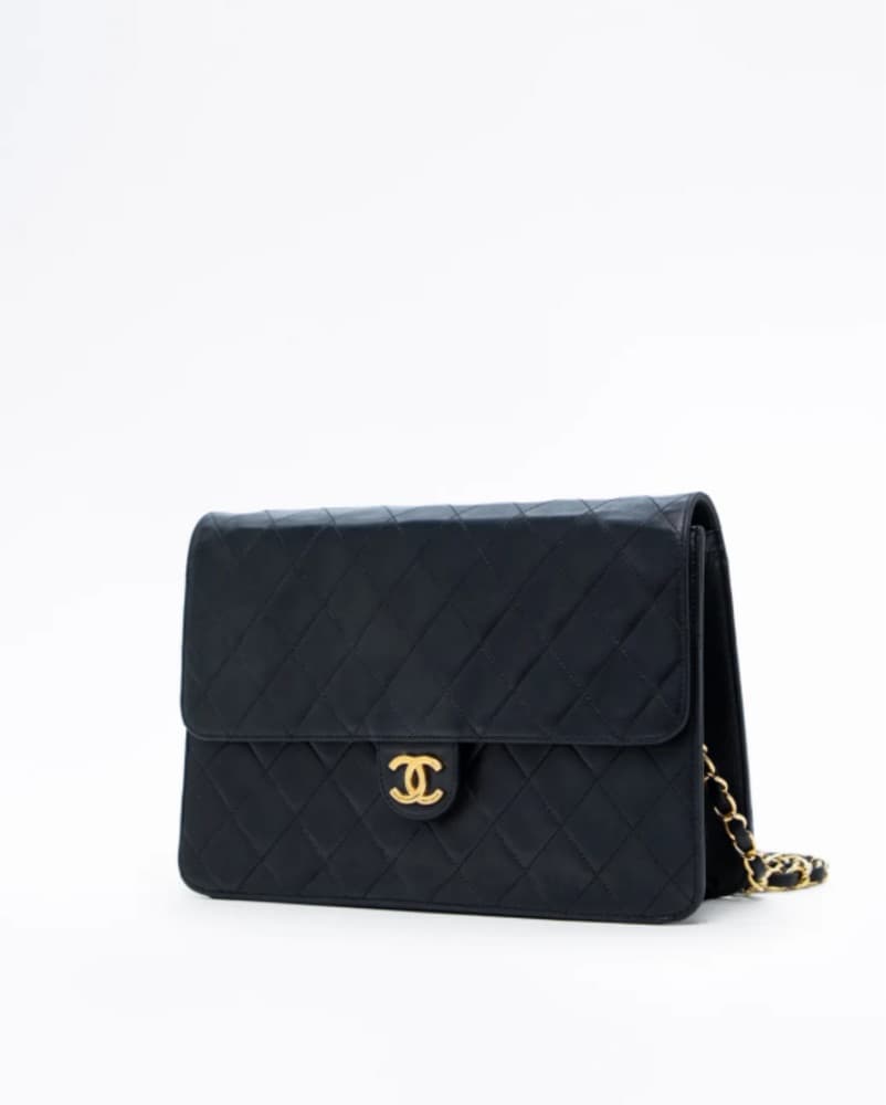 Chanel Vintage Lambskin Push Lock Flap  - Image 2