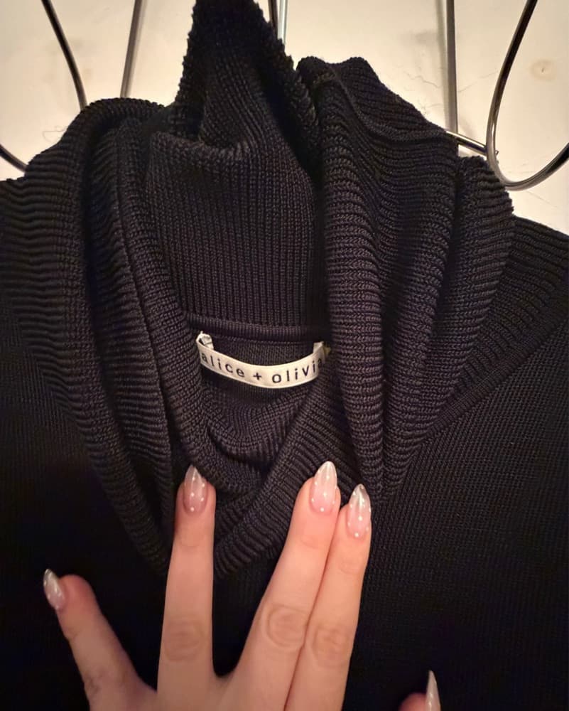 Sleek Black Cowl Neck Dress - Image 3