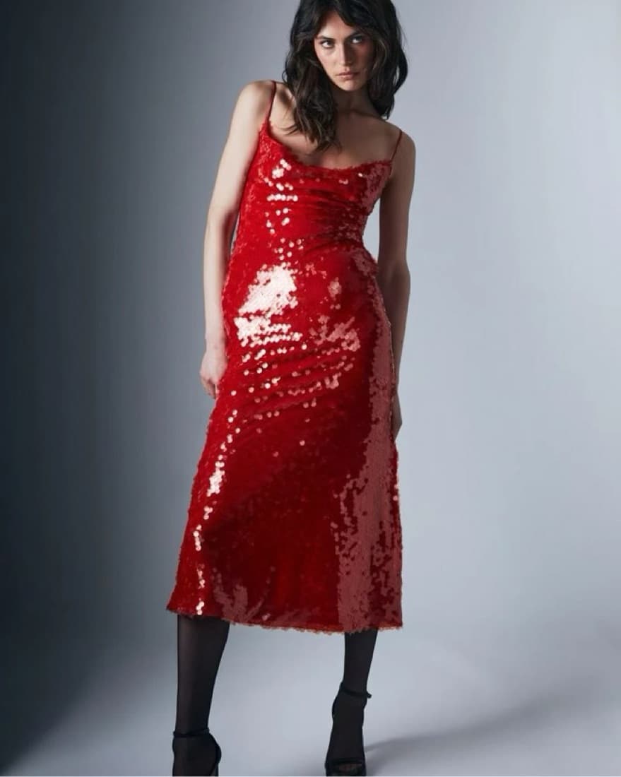 Bardot red Sequin Dress - Image 2
