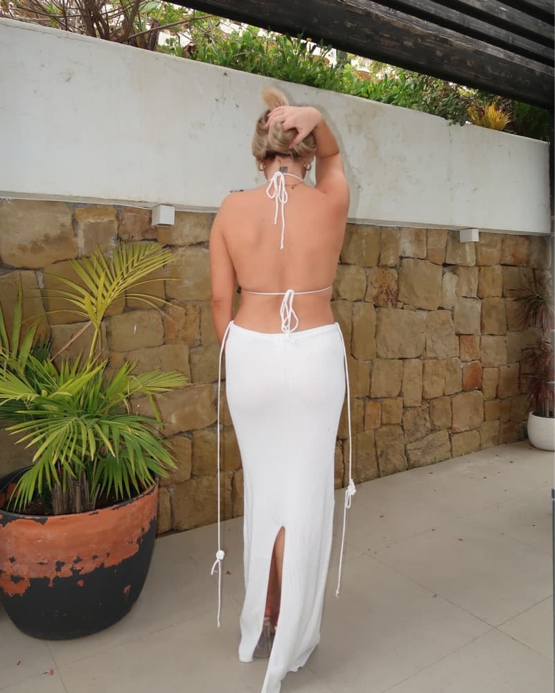 Peach Motel White Embroidered Set  - Image 2