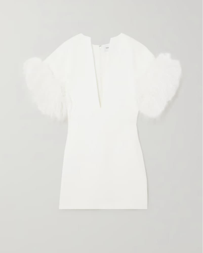 16 Arlington Feather Trimmed Crepe Mini  - Image 3