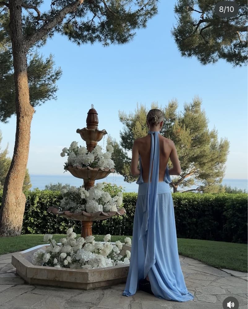 Arakii Blue Halter Neck Maxi Dress - Image 2