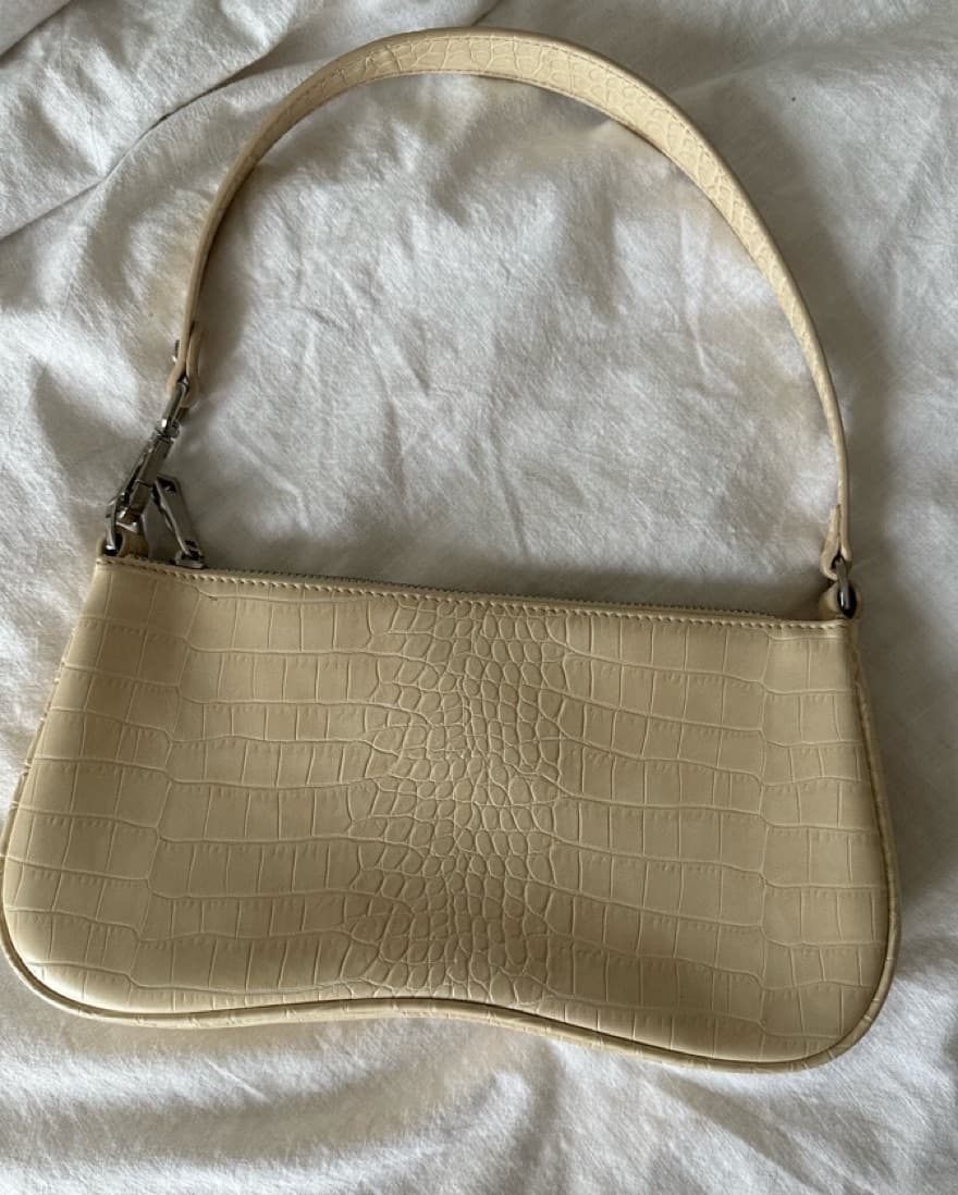 JW Pei Eva Shoulder Bag in Ivory Croc - Image 3