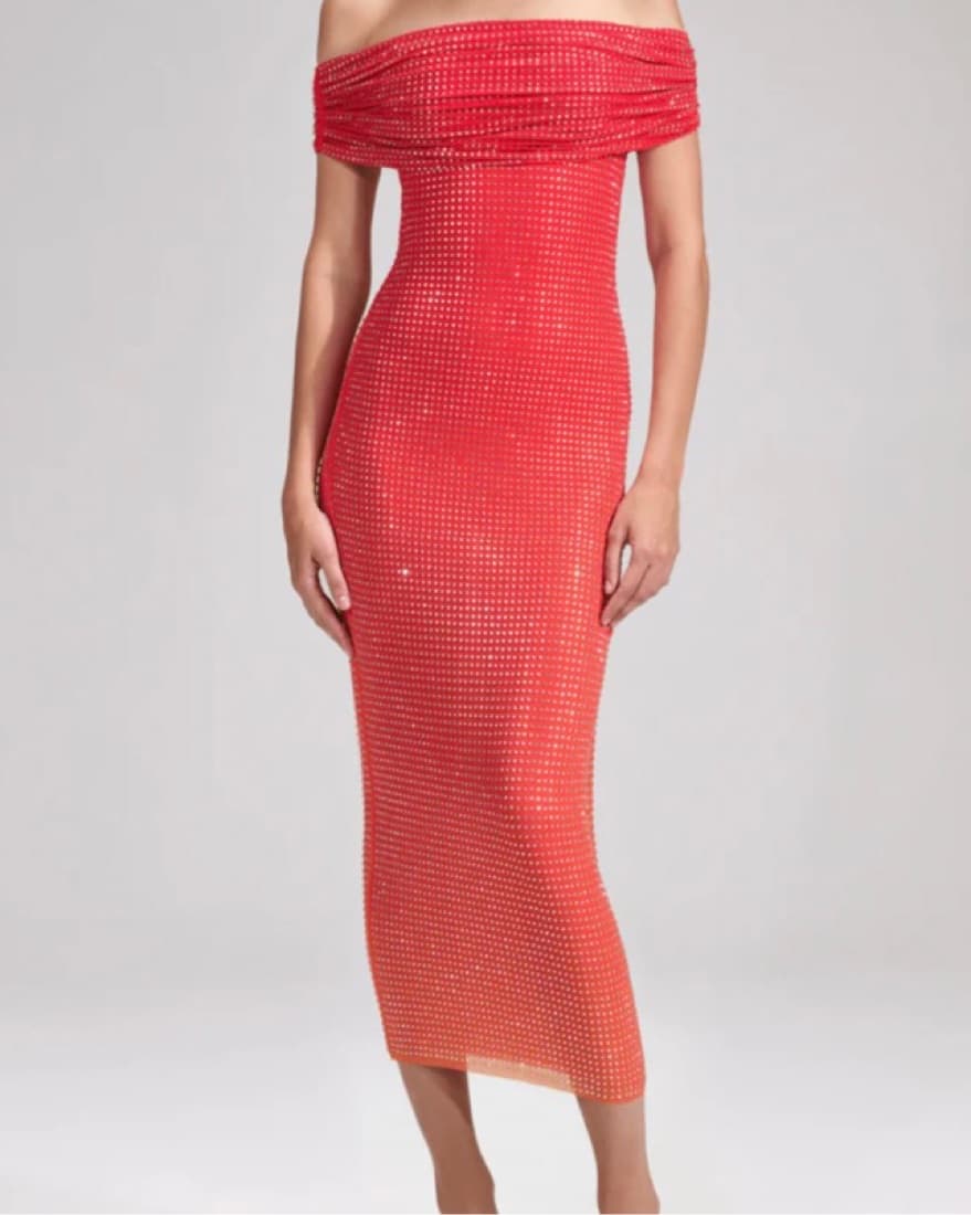 Self-Portrait Rhinestone-Midi Dress - Image 1