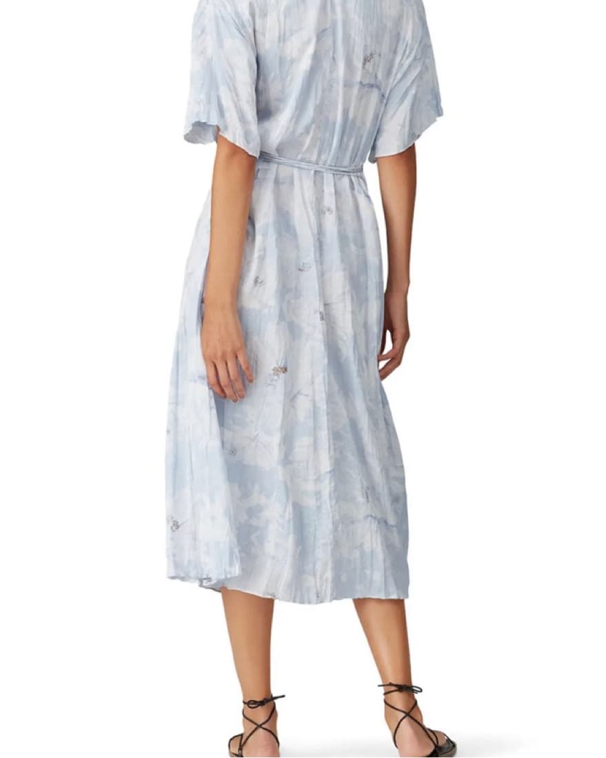 Blue Pleated Vince Midi Dress - Image 2