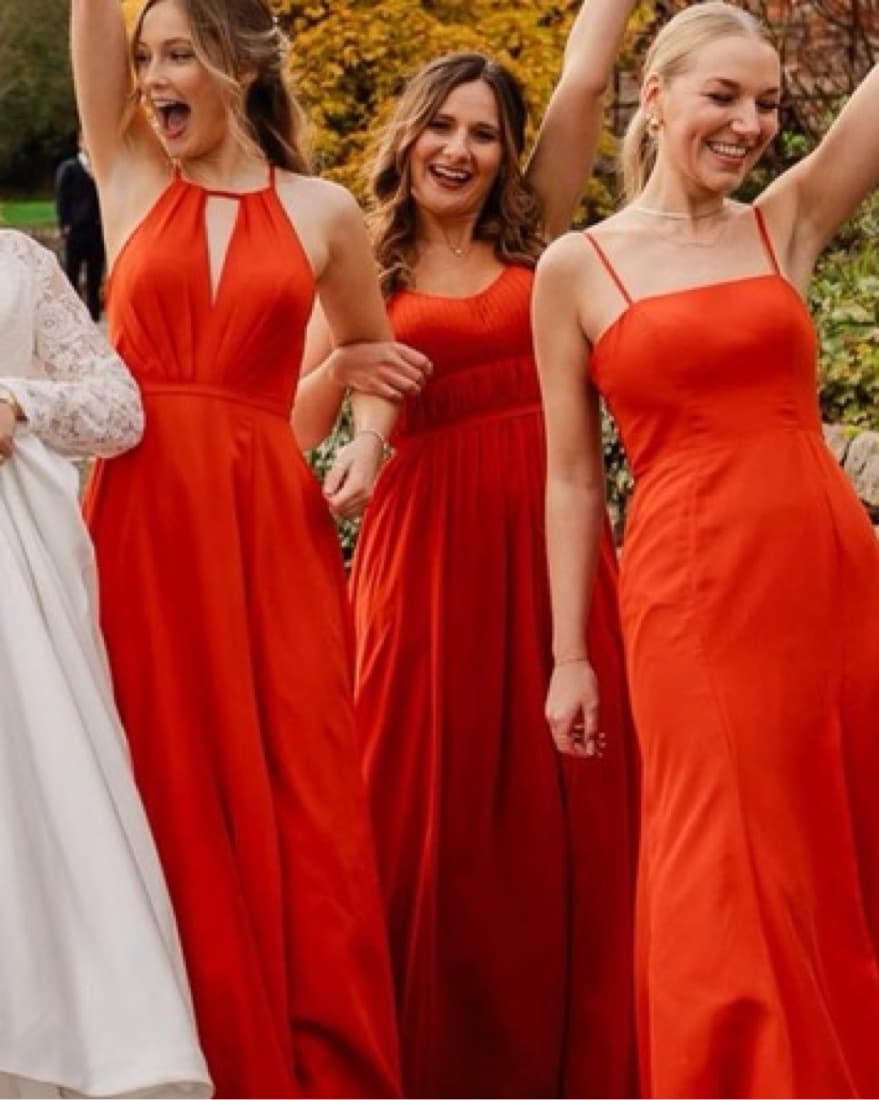 Azazie Cozette Long Orange Dress - Image 4