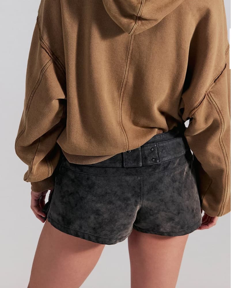 Free People Micro Mini Suede Cargo Skort - Image 3