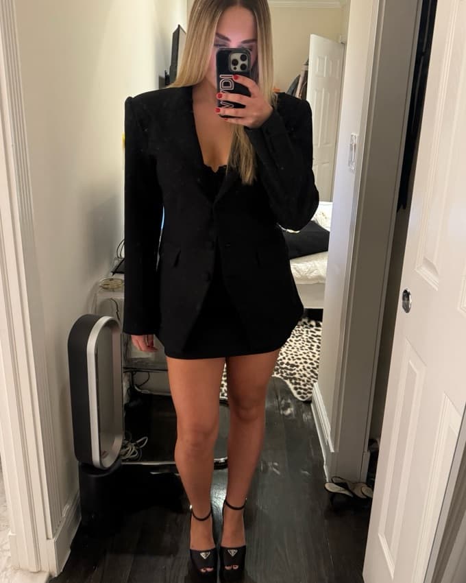 Naked Wardrobe Blazer Skirt Set - Image 2