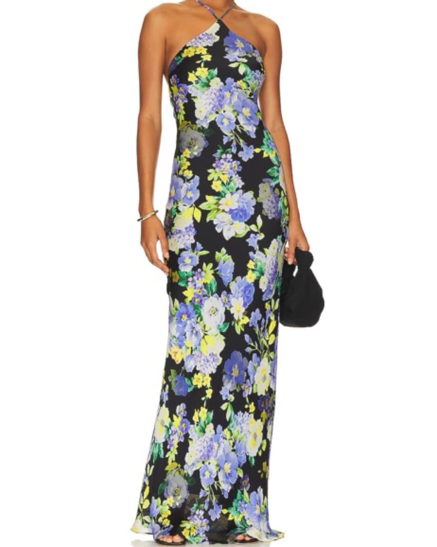 Floral Bloom Halter Maxi Dress - Image 1
