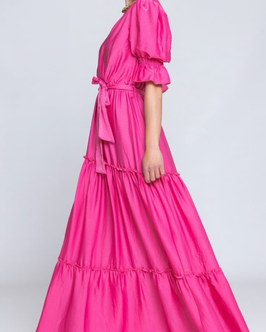 Kasia Greek Pink Belted Dress - Image 3