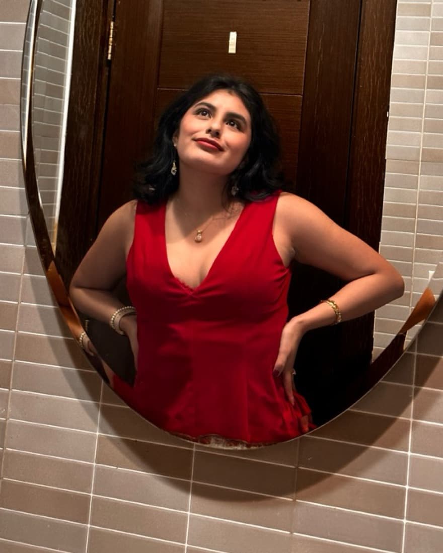 Captivating Red Mini Satin Dress - Image 3