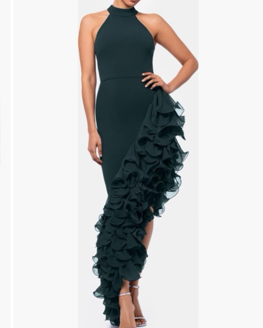 Nordstrom Green Ruffle Gown - Image 1