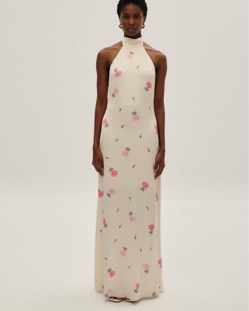 Floral Open Back Maxi Dress  - Image 1