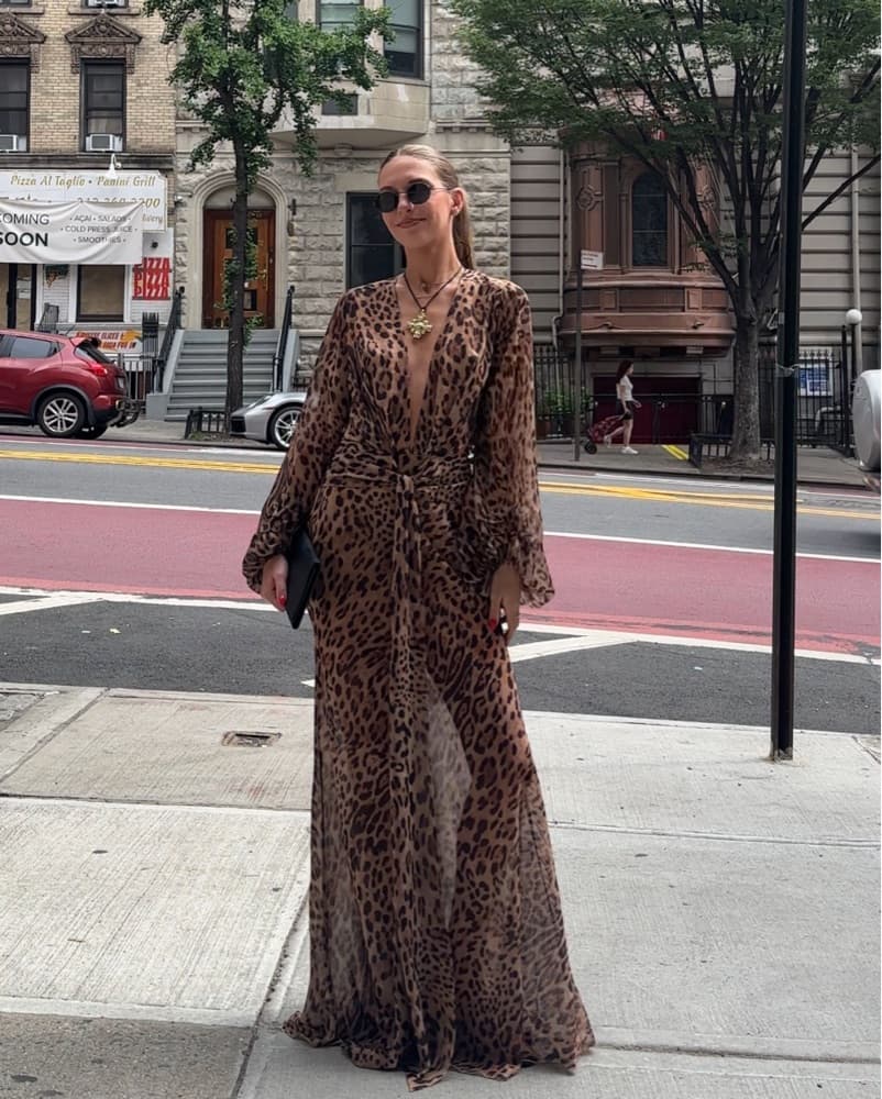12th Tribe Leopard Print Maxi Dress - Image 1