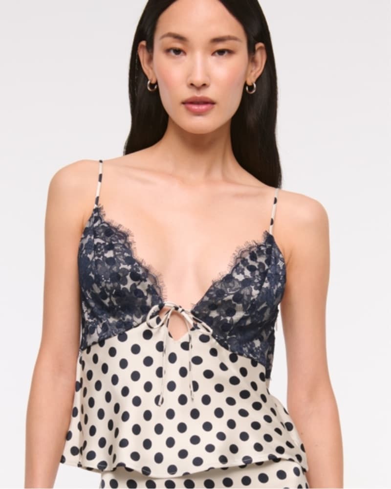 Polka Dot Lace Trim Cami - Image 6