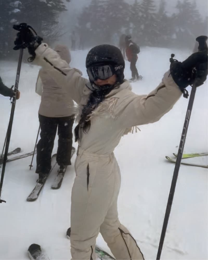 Fringe ski suit Ivory one piece snowsuit - Image 3