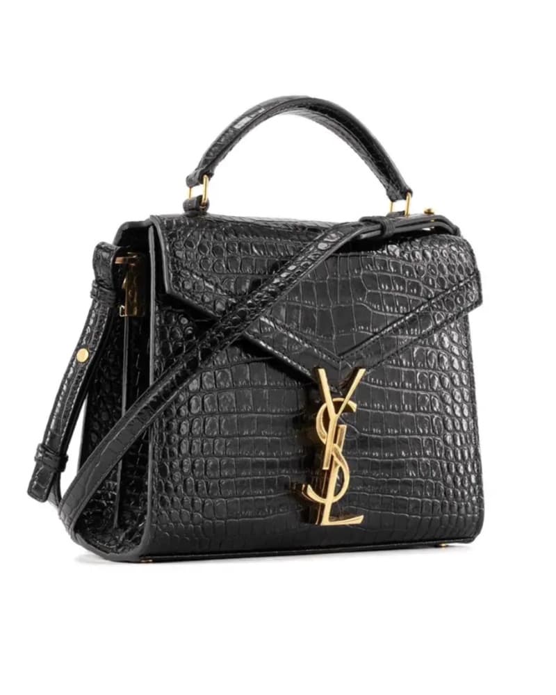 Saint Laurent Cassandra Black Croc Bag - Image 4