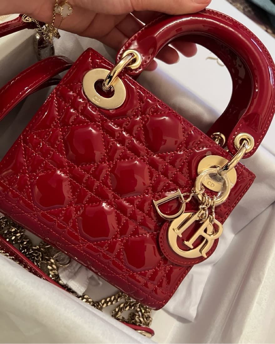 Mini Lady Dior Cherry Red - Image 1